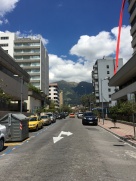 Streetscape, nested amid mountains